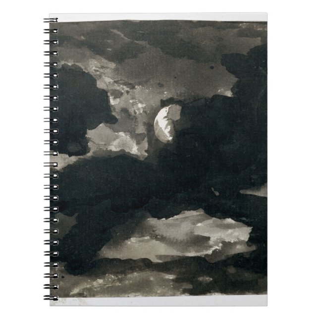 Study of a Clouded Moonlit Sky (black wash on laid Notebook (Front)