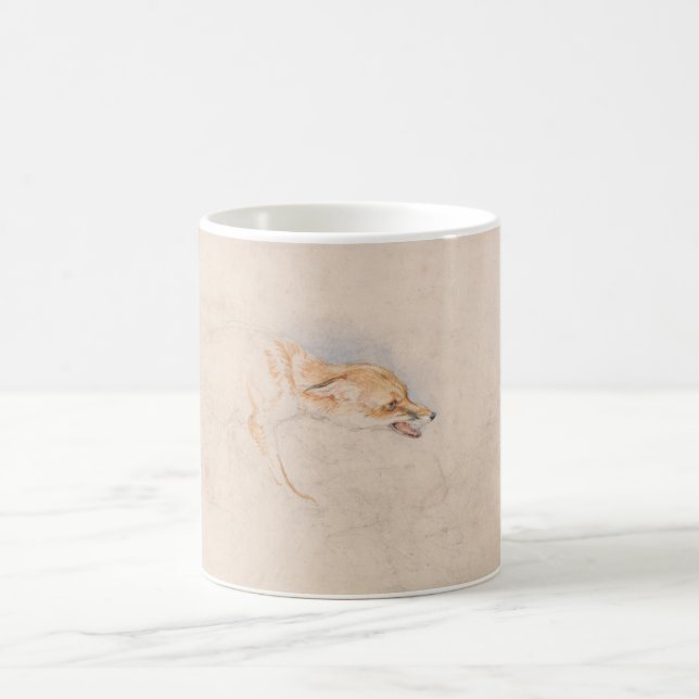 Study of a Crouching Fox (by John Frederick Lewis) Coffee Mug (Center)