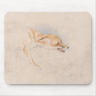 Study of a Crouching Fox (by John Frederick Lewis) Mouse Pad