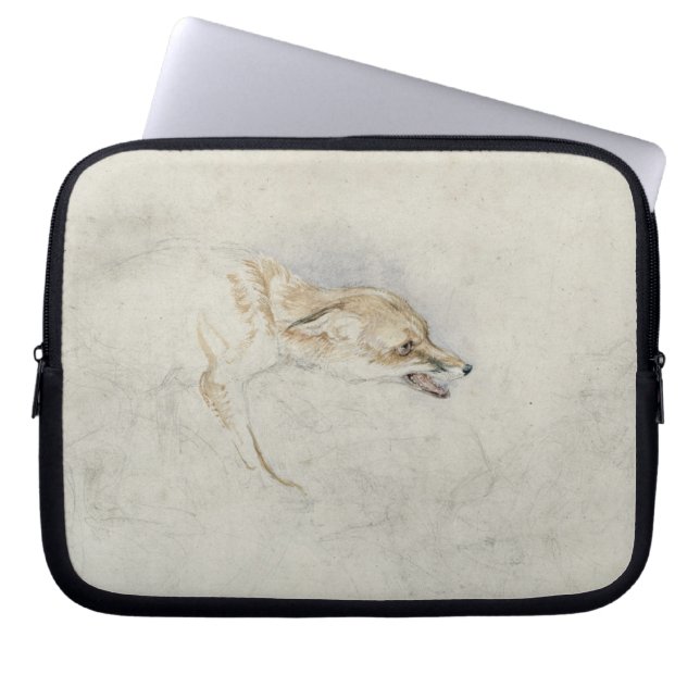 Study of a crouching Fox, facing right verso: fain Laptop Sleeve (Front)