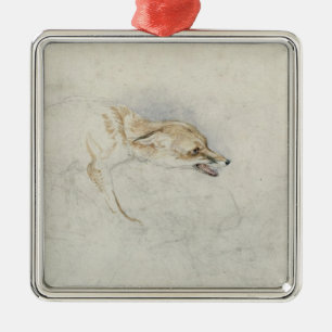 Study of a crouching Fox, facing right verso: fain Metal Tree Decoration