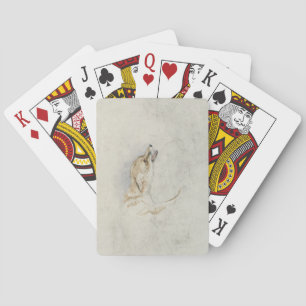 Study of a crouching Fox, facing right verso: fain Playing Cards