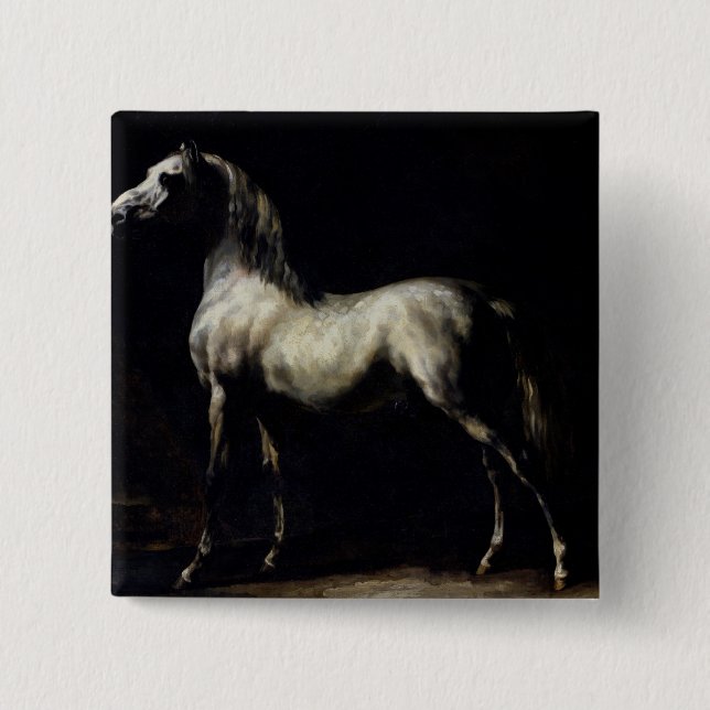 Study of a Dapple Grey 15 Cm Square Badge (Front)