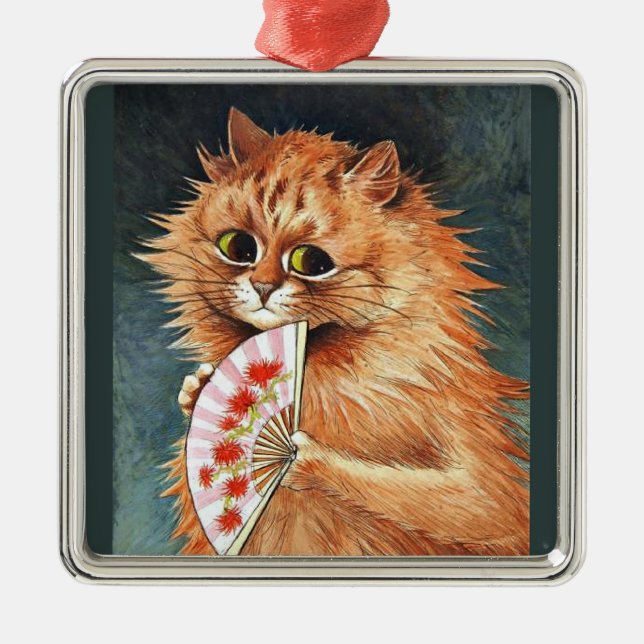 Study of a Ginger Cat by Louis Wain Metal Ornament (Front)