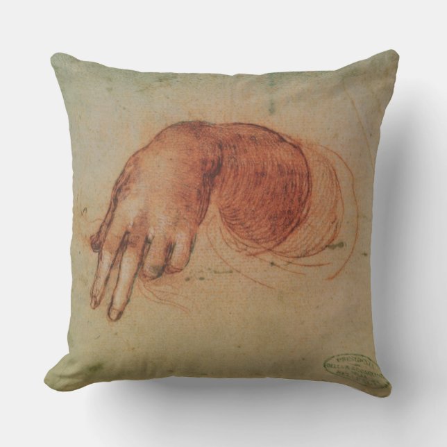 Study of a hand (red chalk on paper) cushion (Front)