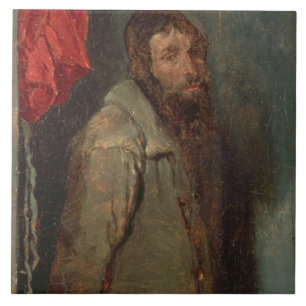 Study of a Jewish Merchant (oil on board) Ceramic Tile