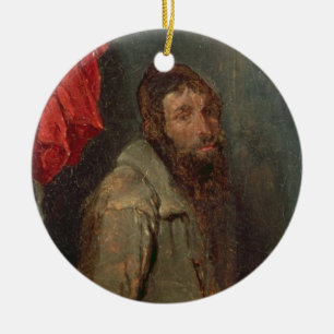 Study of a Jewish Merchant (oil on board) Ceramic Tree Decoration