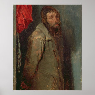 Study of a Jewish Merchant (oil on board) Poster
