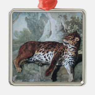 Study of a Leopard (by Jean-Baptiste Oudry) Metal Ornament