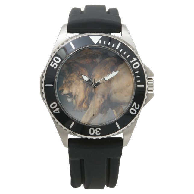 Study of a Lion (by Edwin Henry Landseer) Watch (Front)