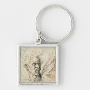 Study of a man shouting key ring