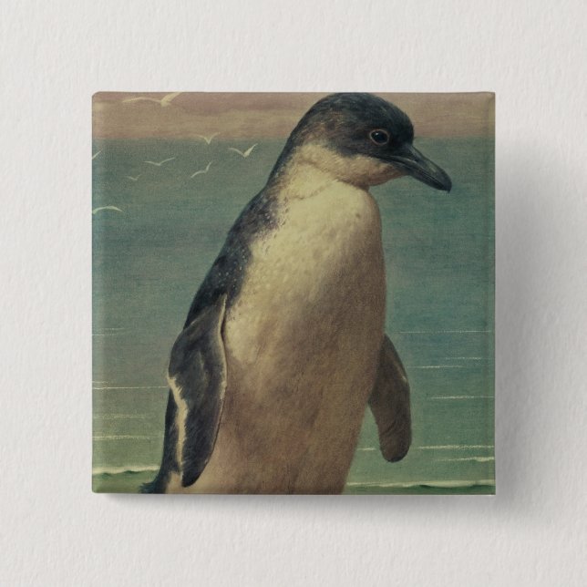 Study of a Penguin 15 Cm Square Badge (Front)