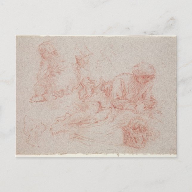 Study of a reclining man postcard (Front)