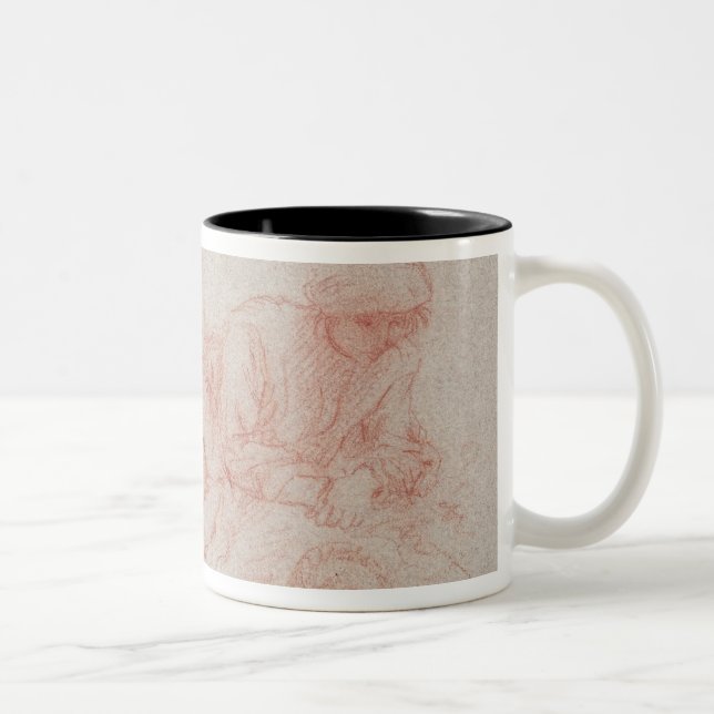 Study of a reclining man Two-Tone coffee mug (Right)