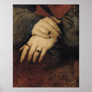 Study of a Woman's Hands Poster