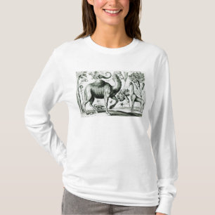Study of Animals and Flowers, engraved T-Shirt