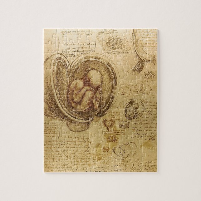 Study of baby foetus by Leonardo da Vinci Jigsaw Puzzle (Vertical)
