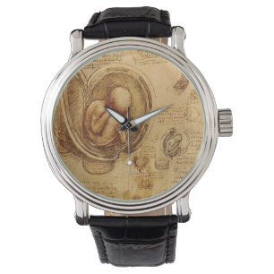 Study of baby foetus by Leonardo da Vinci Watch