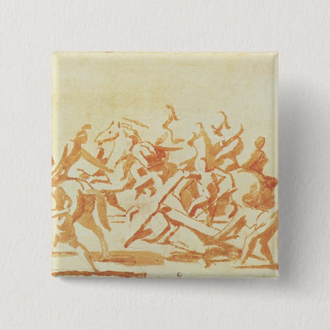 Study of Christ Carrying the Cross (chalk and wash 15 Cm Square Badge (Front)