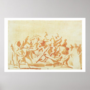 Study of Christ Carrying the Cross (chalk and wash Poster