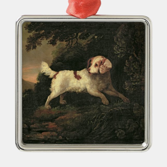 Study of Clumber Spaniel Metal Tree Decoration (Front)