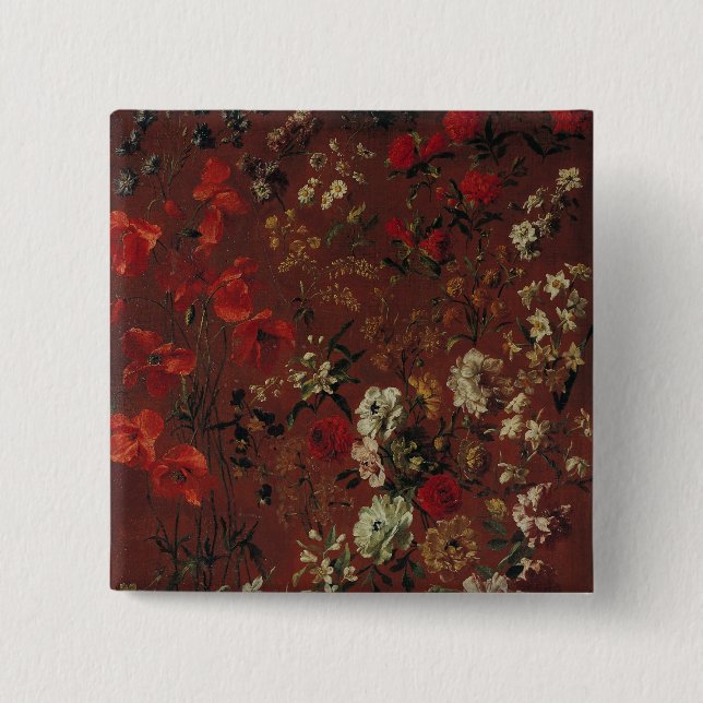 Study of Flowers, 1720 15 Cm Square Badge (Front)