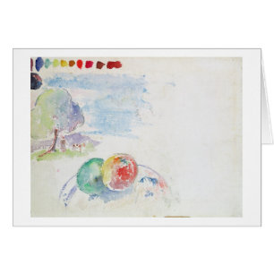 Study of Fruits and a Landscape, 1892 (w/c on pape