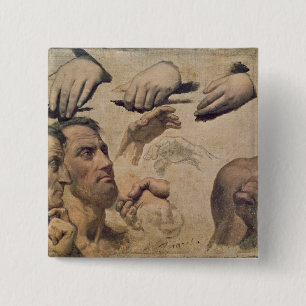 Study of Heads and Hands 15 Cm Square Badge