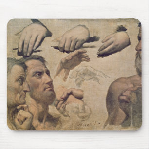 Study of Heads and Hands Mouse Pad