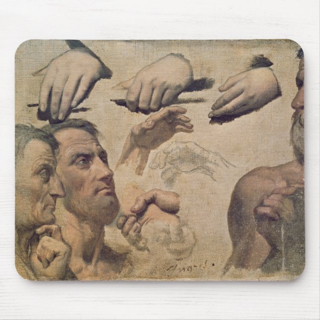 Study of Heads and Hands Mouse Pad (Front)