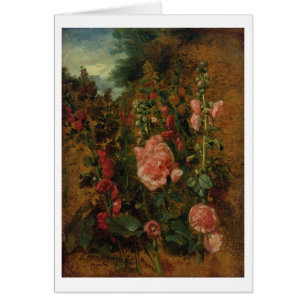 Study of Hollyhocks, c.1826 (oil on board)