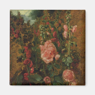 Study of Hollyhocks, c.1826 (oil on board) Magnet