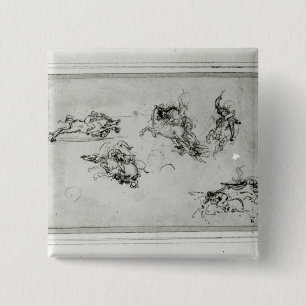 Study of Horsemen in Combat, 1503-4 15 Cm Square Badge