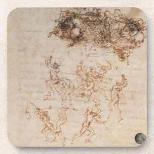Study of Horsemen in Combat and Foot Soldiers, 150 Coaster