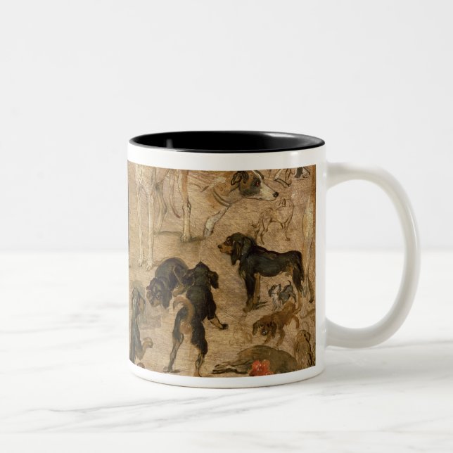 Study of Hounds, 1616 Two-Tone Coffee Mug (Right)