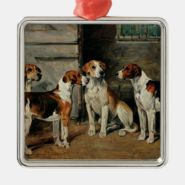 Study of Hounds Metal Tree Decoration (Front)