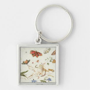 Study of Insects and Flowers Key Ring