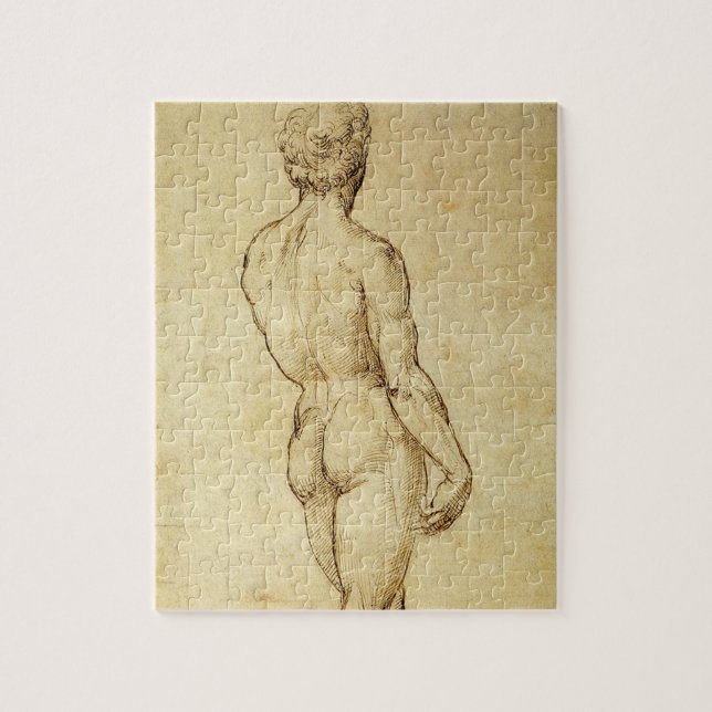 Study of Michelangelo's David Statue by Raphael Jigsaw Puzzle (Vertical)
