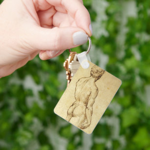 Study of Michelangelo's David Statue by Raphael Key Ring
