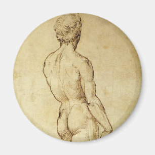Study of Michelangelo's David Statue by Raphael Magnet