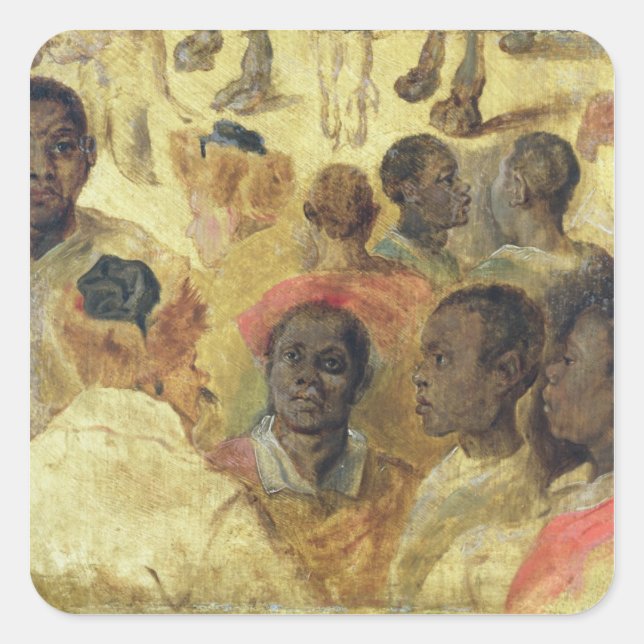 Study of Moorish Heads Square Sticker (Front)