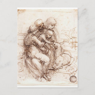 Study of St Anne, Mary, the Christ Child and the y Postcard