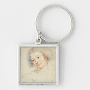 Study of the Head of St. Apollonia (drawing) Key Ring