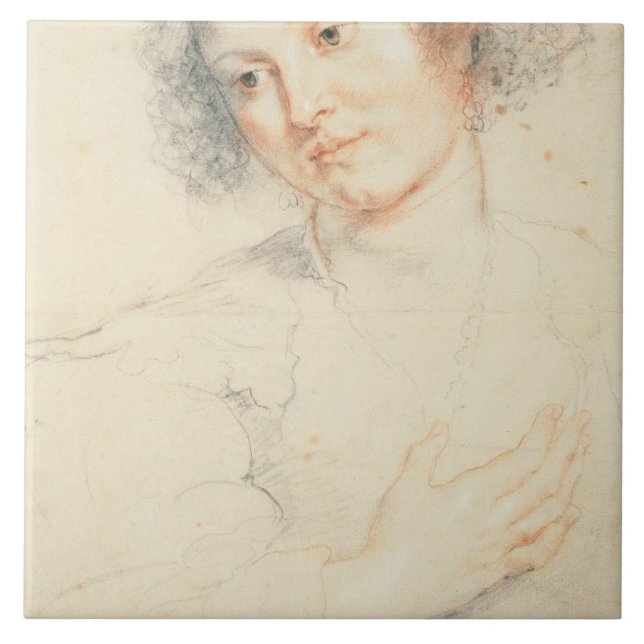 Study of the Head of St. Apollonia (drawing) Tile (Front)