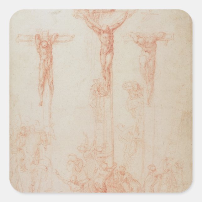 Study of Three Crosses Square Sticker (Front)