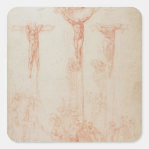 Study of Three Crosses Square Sticker