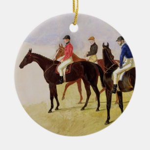 Study of Three Steeplechase Cracks: Allen McDonoug Ceramic Ornament