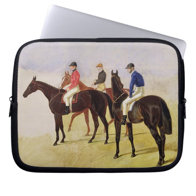 Study of Three Steeplechase Cracks: Allen McDonoug Laptop Sleeve (Front)