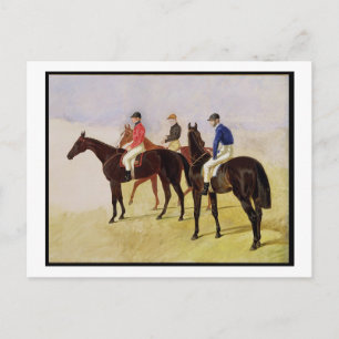 Study of Three Steeplechase Cracks: Allen McDonoug Postcard