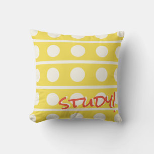 Study or Sleep Polka Dots in White on Any Color Cushion